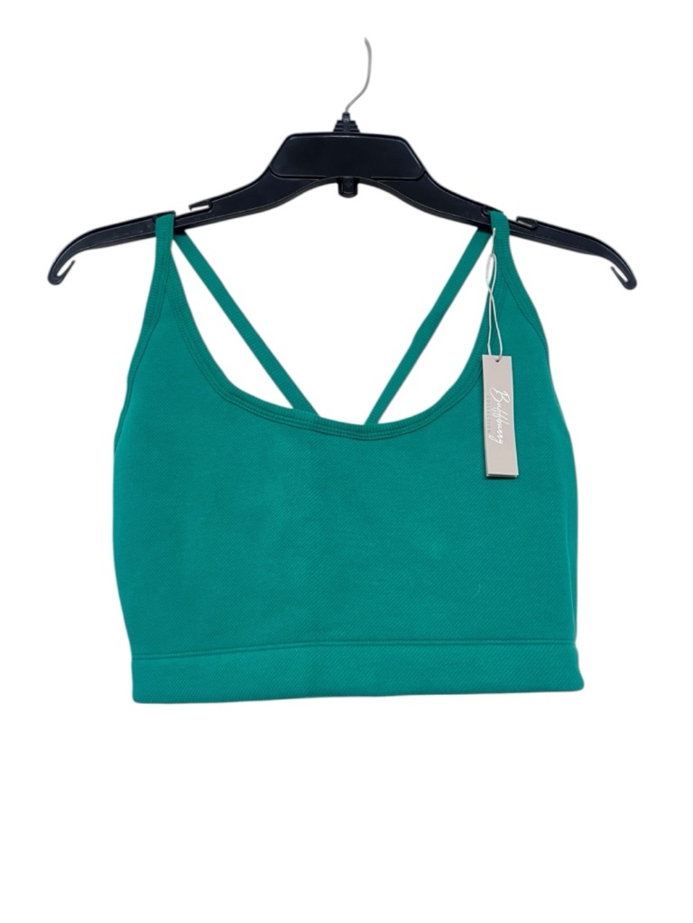 New Buff Bunny Plush Fleece Strappy Crop Bralette Lucky Charm‎ Green